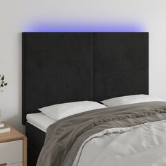 vidaXL LED-voodipeats, must, 144x5x118/128 cm, samet цена и информация | Кровати | kaup24.ee