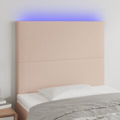 vidaXL LED-voodipeats, Cappuccino, 90x5x118/128 cm, kunstnahk цена и информация | Кровати | kaup24.ee