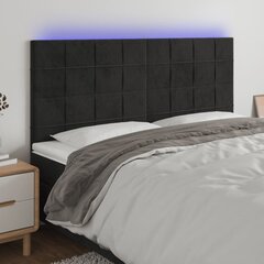 vidaXL LED-voodipeats, must, 180x5x118/128 cm, samet hind ja info | Voodid | kaup24.ee
