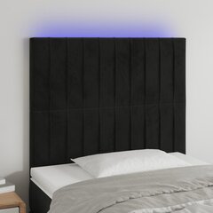 vidaXL LED-voodipeats, must, 80x5x118/128 cm, samet цена и информация | Кровати | kaup24.ee