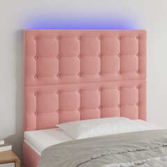 vidaXL LED-voodipeats, roosa, 90x5x118/128 cm, samet hind ja info | Voodid | kaup24.ee