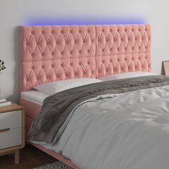 vidaXL LED-voodipeats, roosa, 200x7x118/128 cm, samet hind ja info | Voodid | kaup24.ee