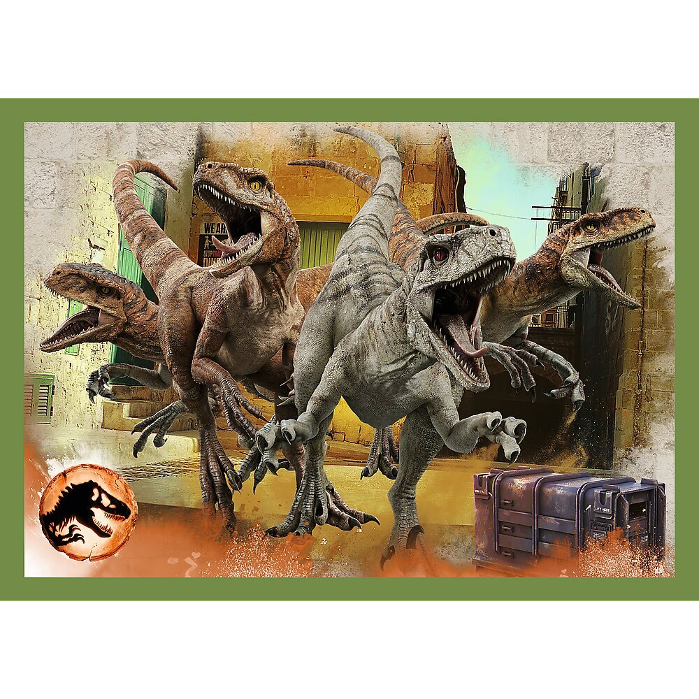 4 puslet dinosaurustega Trefl Jurassic Park, 207 osa hind ja info | Pusled | kaup24.ee