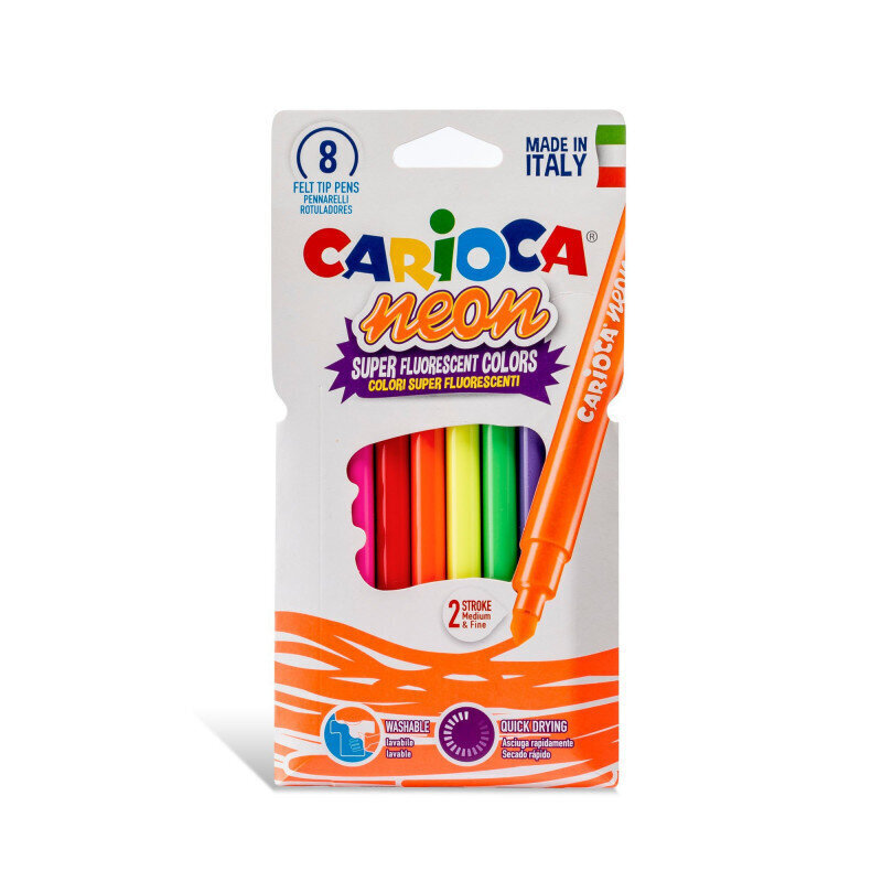 Viltpliiatsid CARIOCA NEON, 12 värvi hind ja info | Kunstitarbed, voolimise tarvikud | kaup24.ee