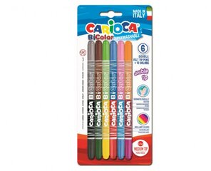 Фломастеры двусторонние CARIOCA BI-COLOR, 6 штук - 12 цветов цена и информация | Принадлежности для рисования, лепки | kaup24.ee