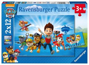 Головоломка Ravensburger Paw Patrol (Щенячий патруль), 2х12 дет. цена и информация | Пазлы | kaup24.ee