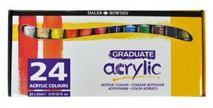 Akrüülvärvide komplekt Graduate Daler Rowney, 24 värvi, igaüks 22 ml hind ja info | Kunstitarbed, voolimise tarvikud | kaup24.ee