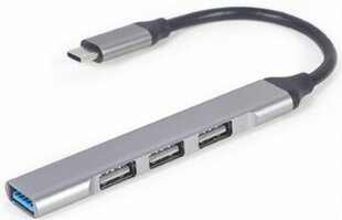 USB Centrmezgls Gembird USB Type-C 4-port Silver цена и информация | Адаптер Aten Video Splitter 2 port 450MHz | kaup24.ee