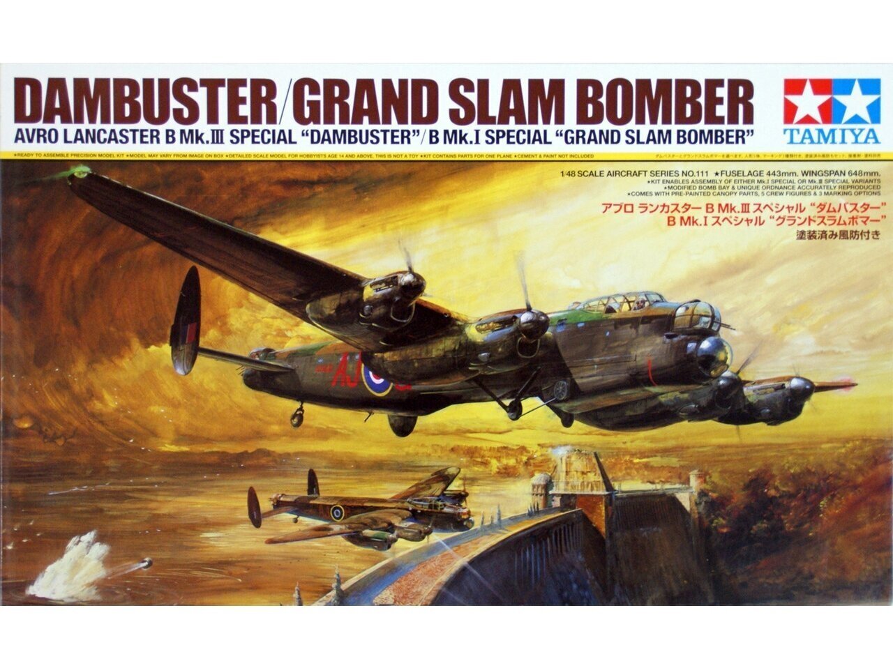 Tamiya - Dambuster/Grand Slam Bomber Avro Lancaster B Mk.III Special "DAMBUSTER"/B Mk.I Special "GRAND SLAM BOMBER", 1/48, 61111 цена и информация | Klotsid ja konstruktorid | kaup24.ee