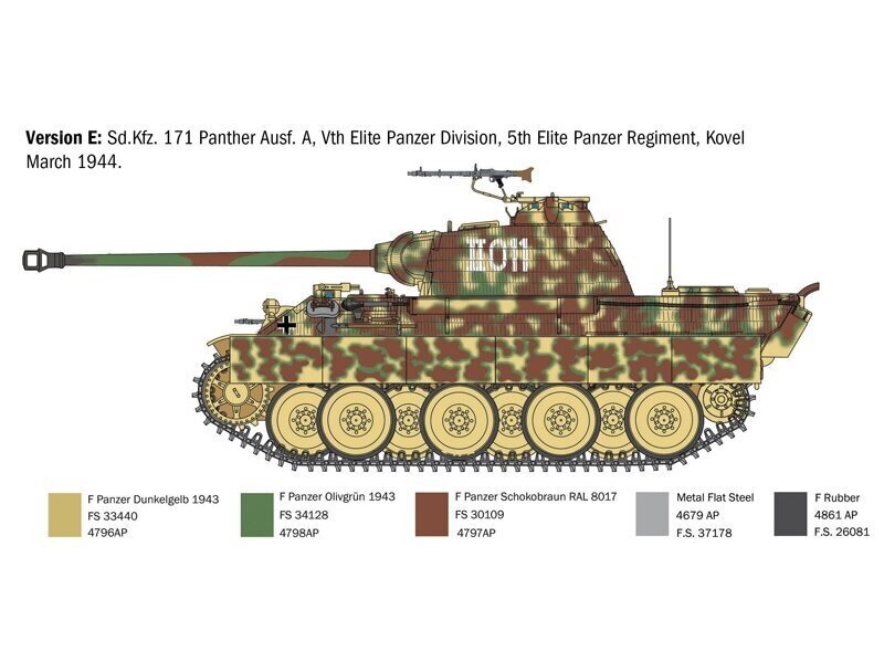 Italeri - Sd.Kfz.171 Panther Ausf. A, 1/35, 0270 hind ja info | Klotsid ja konstruktorid | kaup24.ee