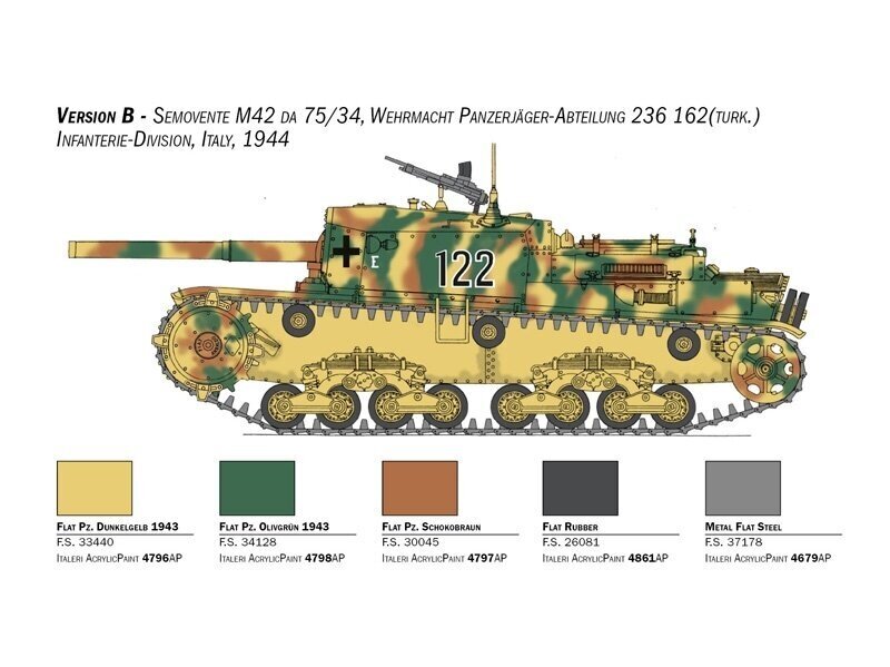 Italeri - Semovente M42 da 75/34, 1/35, 6584 цена и информация | Klotsid ja konstruktorid | kaup24.ee