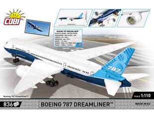 COBI - Plastkonstruktorid Boeing 787 Dreamliner, 1/110, 26603 цена и информация | Конструкторы и кубики | kaup24.ee