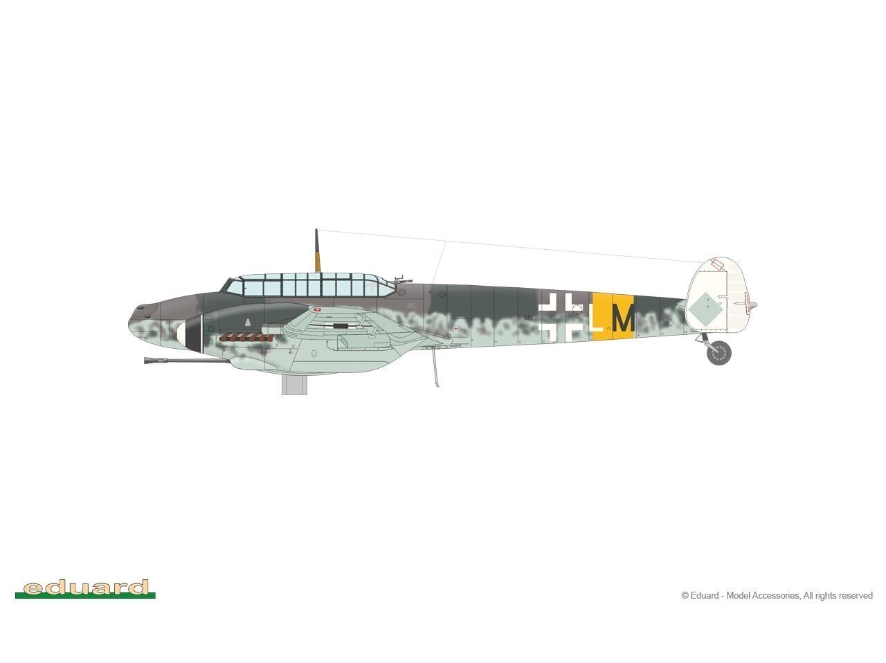 Eduard - Messerschmitt Bf 110G-2 Weekend edition, 1/72, 7468 hind ja info | Klotsid ja konstruktorid | kaup24.ee