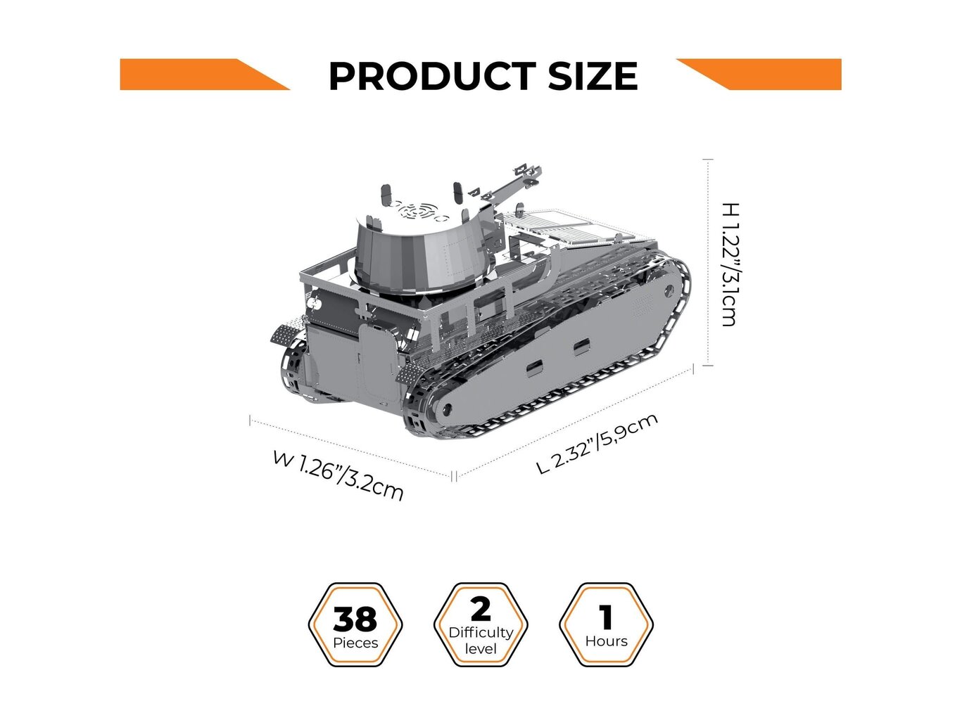 Metal Time - Metallistkonstruktorid Vs.Kfz.31 Leichttraktor, 1/72, MT063 hind ja info | Klotsid ja konstruktorid | kaup24.ee