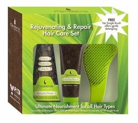 Набор для ухода за волосами Macadamia Rejuvenating Repair Set: шампунь, 300 мл + маска для волос, 100 мл + щетка для волос  цена и информация | Macadamia Oil Духи, косметика | kaup24.ee