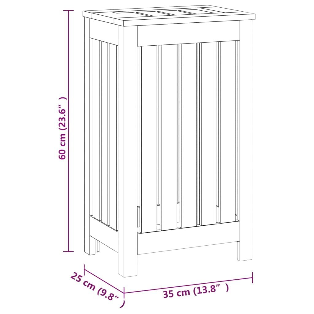 vidaXL pesukast 35x25x60 cm tiikpuu hind ja info | Vannitoa sisustuselemendid ja aksessuaarid | kaup24.ee