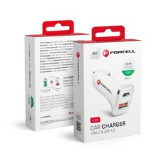 Autolaadija Forcell USB 3.0 + USB C Quick Charging + Power Delivery PD20W 4A CC-QCPD01 hind ja info | Mobiiltelefonide laadijad | kaup24.ee