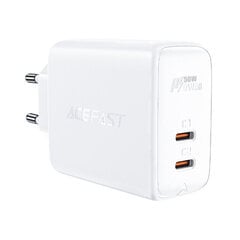 Vooluadapter Acefast 2 x USB-C QC4.0 PD (45W) - Valge цена и информация | Зарядные устройства для телефонов | kaup24.ee