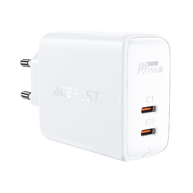 Vooluadapter Acefast 2 x USB-C QC4.0 PD (45W) - Valge hind ja info | Mobiiltelefonide laadijad | kaup24.ee