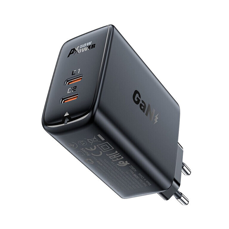 Vooluadapter Acefast 2 x USB-C QC4.0 PD (45W) - Must hind ja info | Mobiiltelefonide laadijad | kaup24.ee