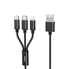 Remax Kaabel USB 3in1 Gition (Lightning + USB-C + Micro) RC-131 hind ja info | Mobiiltelefonide kaablid | kaup24.ee