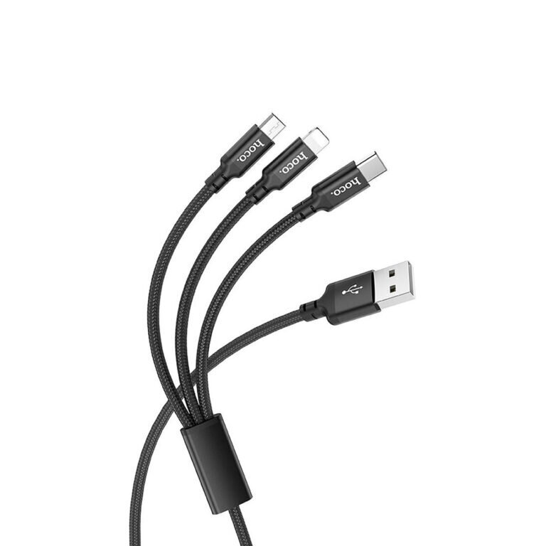Hoco Kaabel USB 3in1 Gition (Lightning + USB-C + Micro) X14 TIMES hind ja info | Mobiiltelefonide kaablid | kaup24.ee