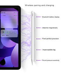 Магнитный стилус с беспроводной зарядкой для iPad - Белый цена и информация | Аксессуары для планшетов, электронных книг | kaup24.ee