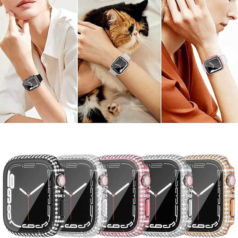 Sparkle Apple Watch Ümbris - Roosa Kuld - 44mm hind ja info | Nutikellade ja nutivõrude tarvikud | kaup24.ee