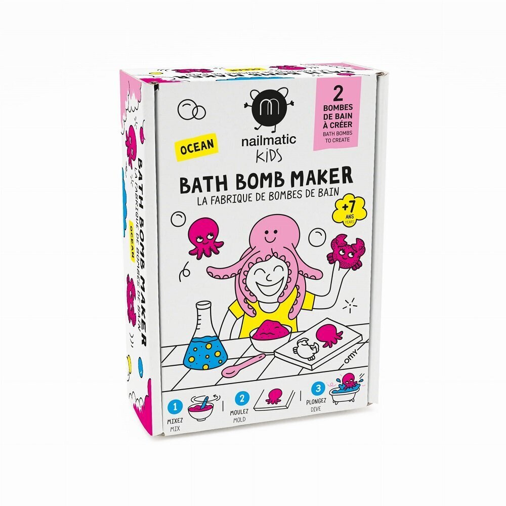 Vannipommide komplekt lastele Nailmatic Kids Bath Bomb Maker Ocean, 2 tk hind ja info | Dušigeelid, õlid | kaup24.ee