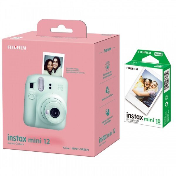 Fujifilm Instax Mini 12, Mint Green + Instax Mini (10 tk.) цена и информация | Kiirpildikaamerad | kaup24.ee