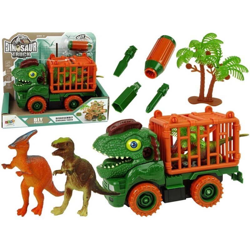 Dinosaur Truck Transporter for Disassembly Green Accessories hind ja info | Poiste mänguasjad | kaup24.ee