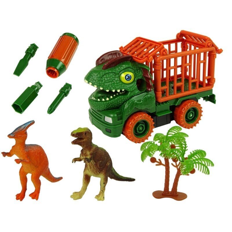 Dinosaur Truck Transporter for Disassembly Green Accessories цена и информация | Poiste mänguasjad | kaup24.ee