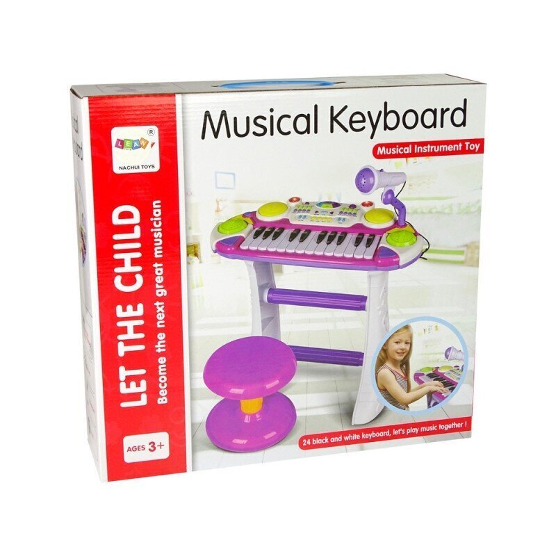 Organ Keyboard Chair Microphone Blue hind ja info | Arendavad mänguasjad | kaup24.ee