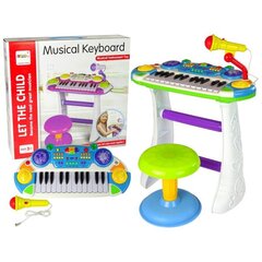 Organ Keyboard Chair Microphone Blue цена и информация | Развивающие игрушки | kaup24.ee