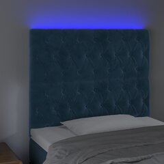 vidaXL LED-voodipeats, tumesinine, 100x7x118/128 cm, samet цена и информация | Кровати | kaup24.ee