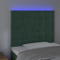 vidaXL LED-voodipeats, tumeroheline, 100x5x118/128 cm, samet цена и информация | Кровати | kaup24.ee