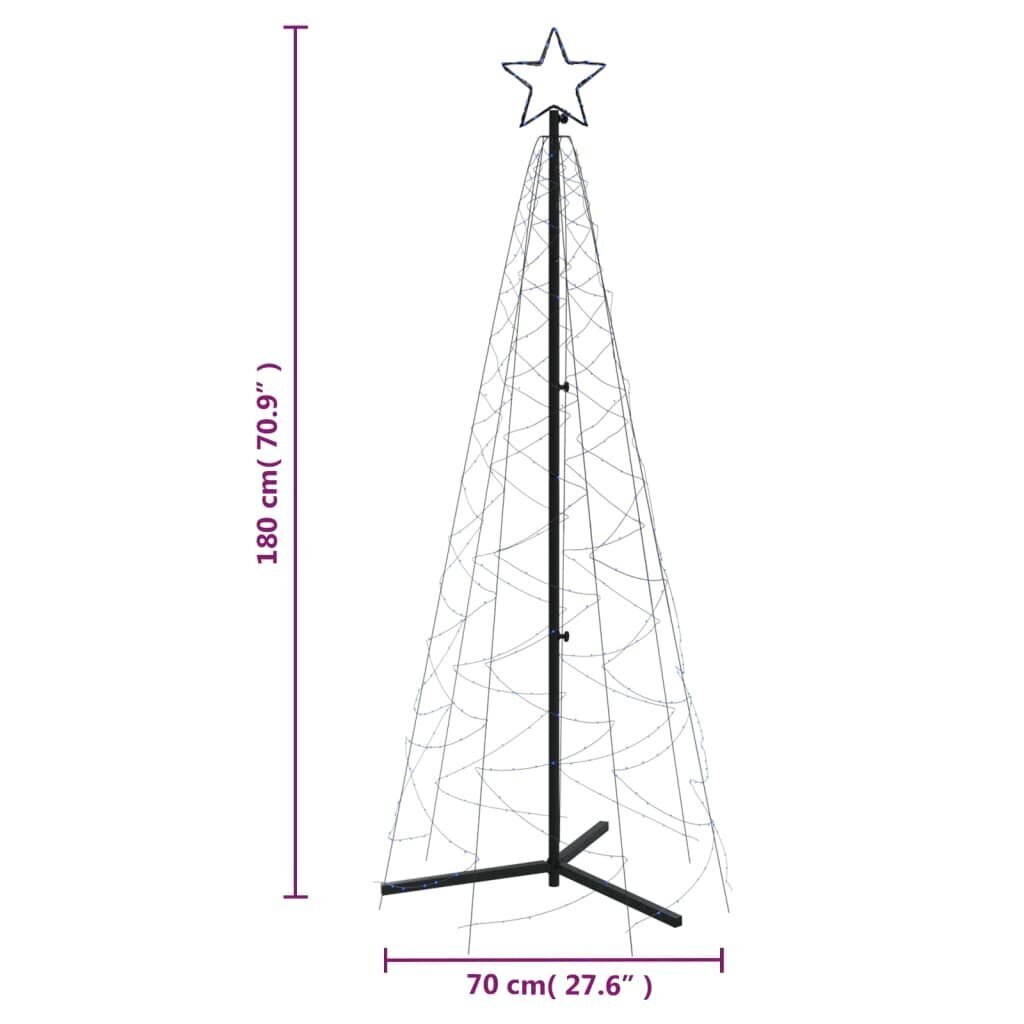 vidaXL koonusekujuline jõulupuu, sinine, 200 LEDi, 70 x 180 cm hind ja info | Jõulutuled | kaup24.ee