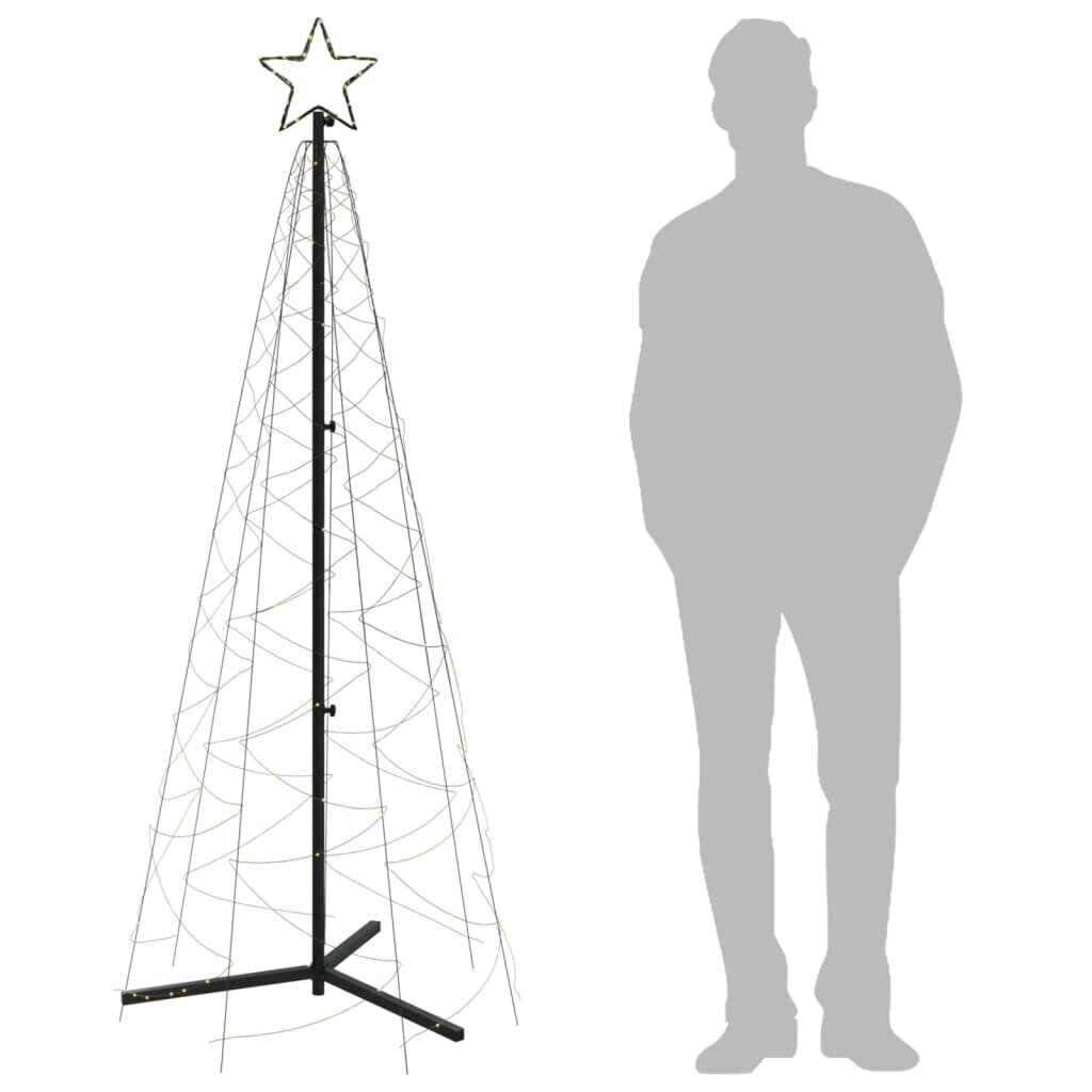 vidaXL koonusekujuline jõulupuu, soe valge, 200 LEDi, 70 x 180 cm цена и информация | Jõulutuled | kaup24.ee