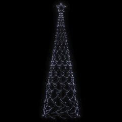 vidaXL koonusekujuline jõulupuu, külm valge, 500 LEDi, 100 x 300 cm цена и информация | Рождественские украшения | kaup24.ee
