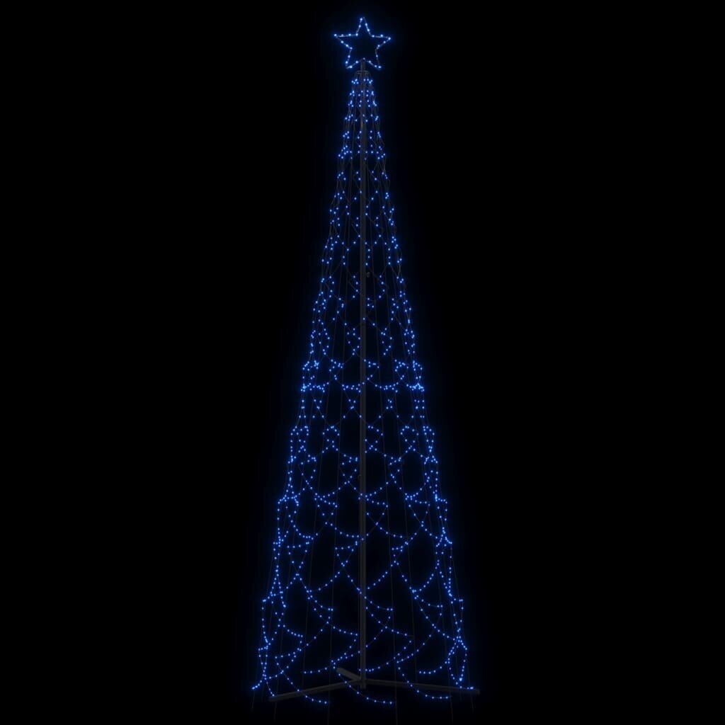 vidaXL koonusekujuline jõulupuu, sinine, 500 LEDi, 100 x 300 cm hind ja info | Jõulukaunistused | kaup24.ee