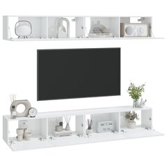 vidaXL seina telerikapid 4 tk, kõrgläikega valge, 100 x 30 x 30 cm hind ja info | TV alused | kaup24.ee