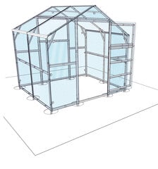 Kasvuhoone Klasika Bernard 2,35x3m (7,05m2) karkass ilma katteta hind ja info | Kasvuhooned | kaup24.ee