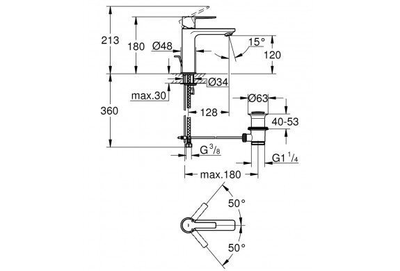 Valamusegisti Grohe Lineare New, S suurus, kroom, 32114001 hind ja info | Vannitoa segistid | kaup24.ee