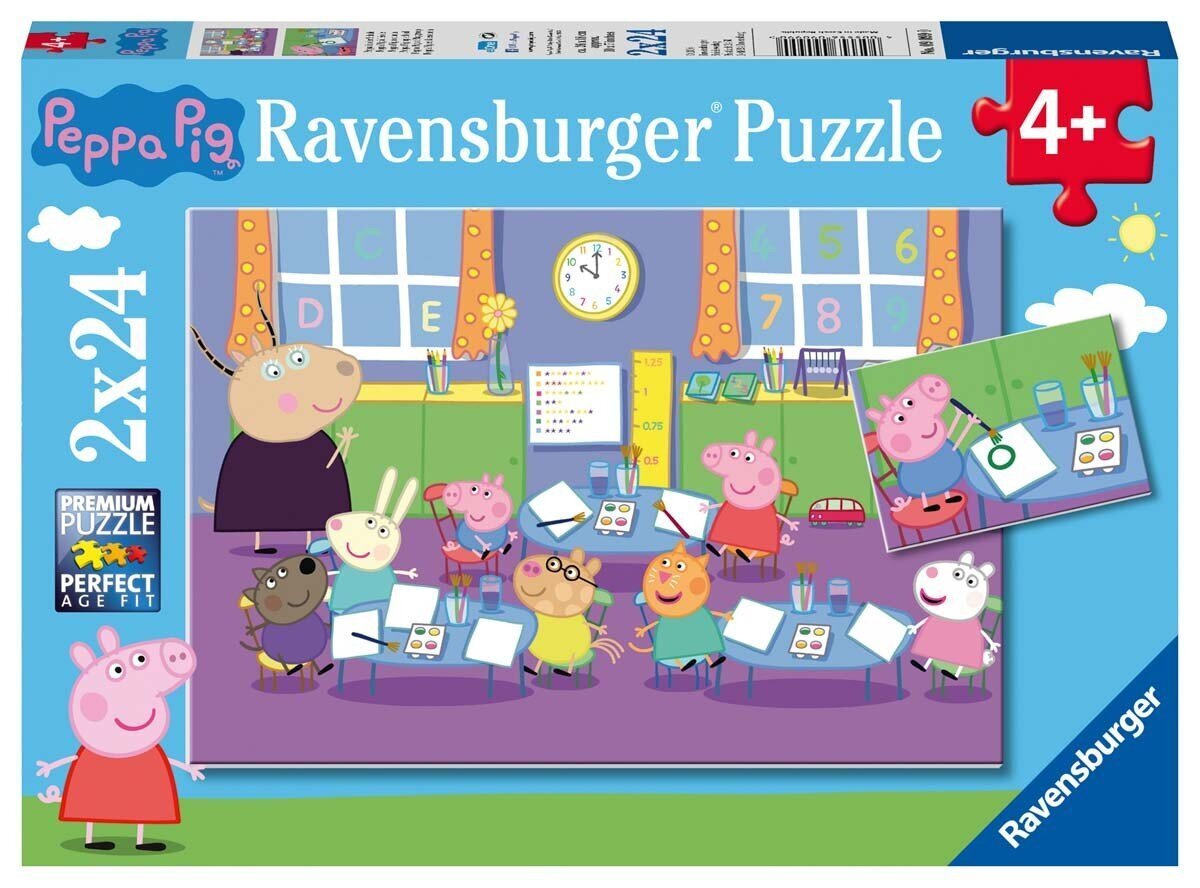 Pusle Ravensburger Peppa Pig (Põrsas Peppa) 2x24 tk цена и информация | Pusled | kaup24.ee