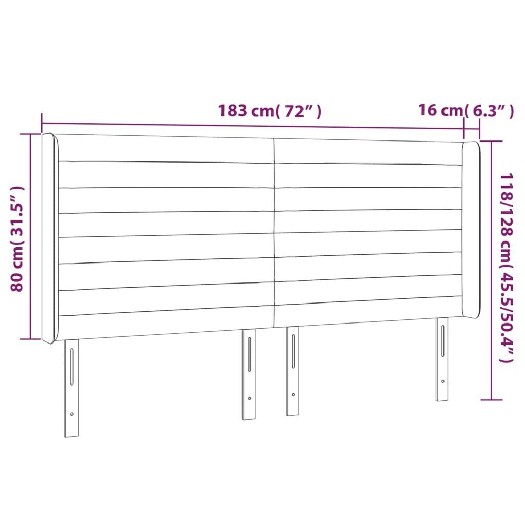 vidaXL LED-voodipeats, sinine, 183x16x118/128 cm, kangas цена и информация | Voodid | kaup24.ee