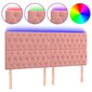 vidaXL LED-voodipeats, roosa, 180x7x118/128 cm, samet hind ja info | Voodid | kaup24.ee