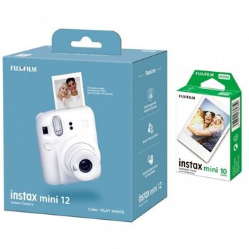 Fujifilm Instax Mini 12, Clay White + Instax Mini (10 tk.) hind ja info | Kiirpildikaamerad | kaup24.ee