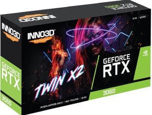 Inno3D GeForce RTX 3060 8GB Twin X2 (N30602-08D6X-11902130) hind ja info | Videokaardid (GPU) | kaup24.ee