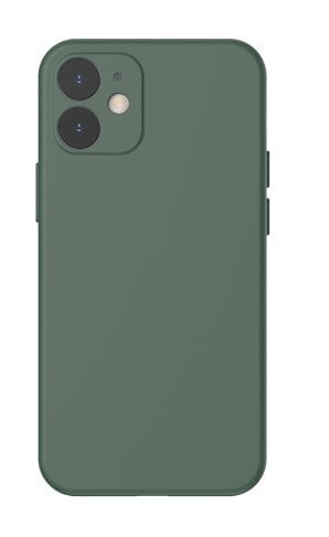 Baseus iPhone 12 case Liquid Silica Gel Dark green цена и информация | Telefoni kaaned, ümbrised | kaup24.ee