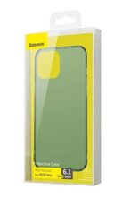 Baseus Frosted Glass Case Жесткий чехол с гибким каркасом для iPhone 12/12 Pro Темно-зеленый цена и информация | Чехлы для телефонов | kaup24.ee